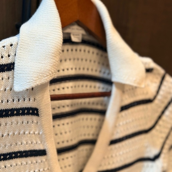 Seraphine Maternity Black and White Striped Midi Dress - Picture 8 of 11